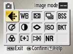 Shooting Menu displayed as icons