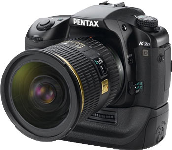 Pentax K20D with optional Battery Grip BG2